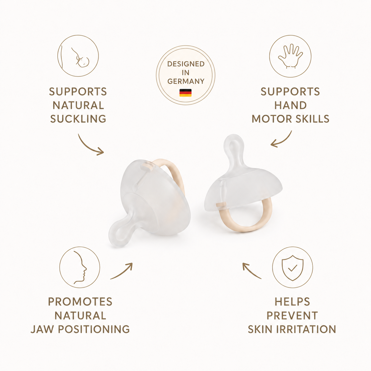 Nuckly™ Starter-Set: 2x Nuckly Breast Like Pacifier